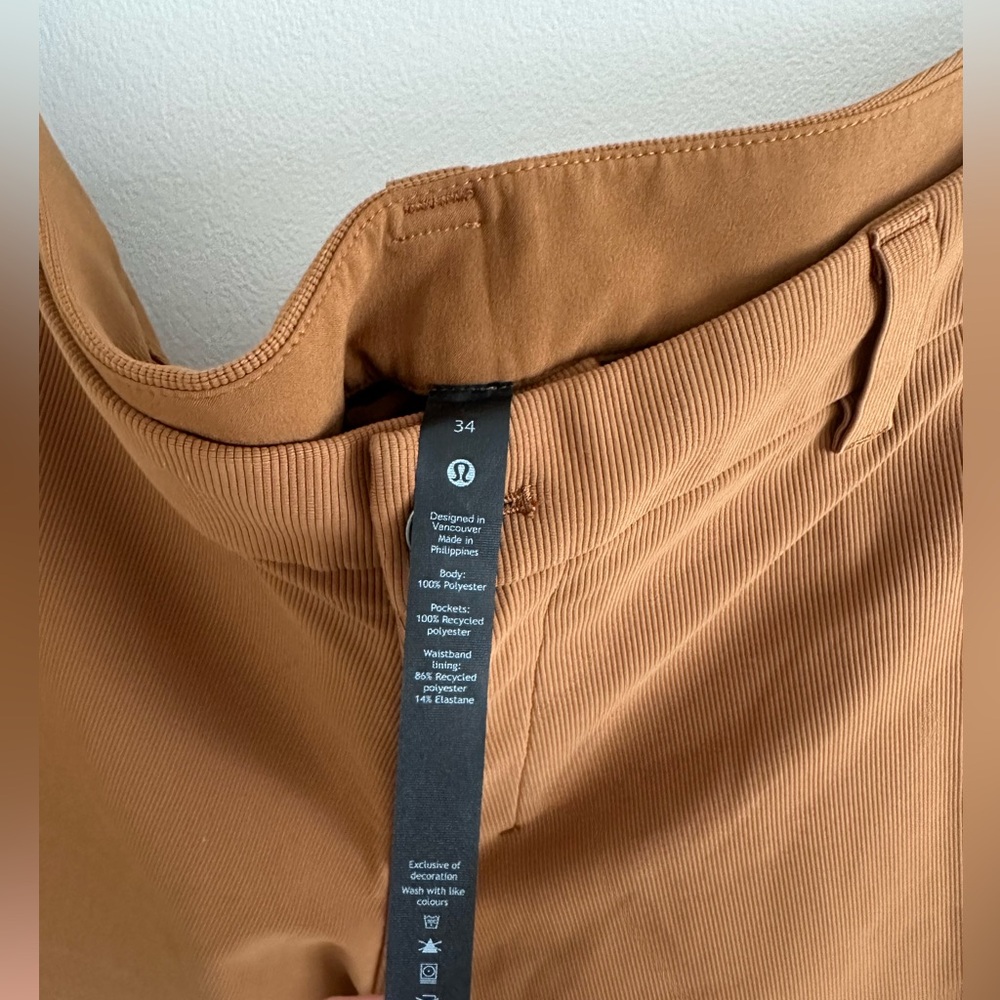 Men’s Lululemon commission classic shorts burnt orange brown size 34 - Picture 4 of 6